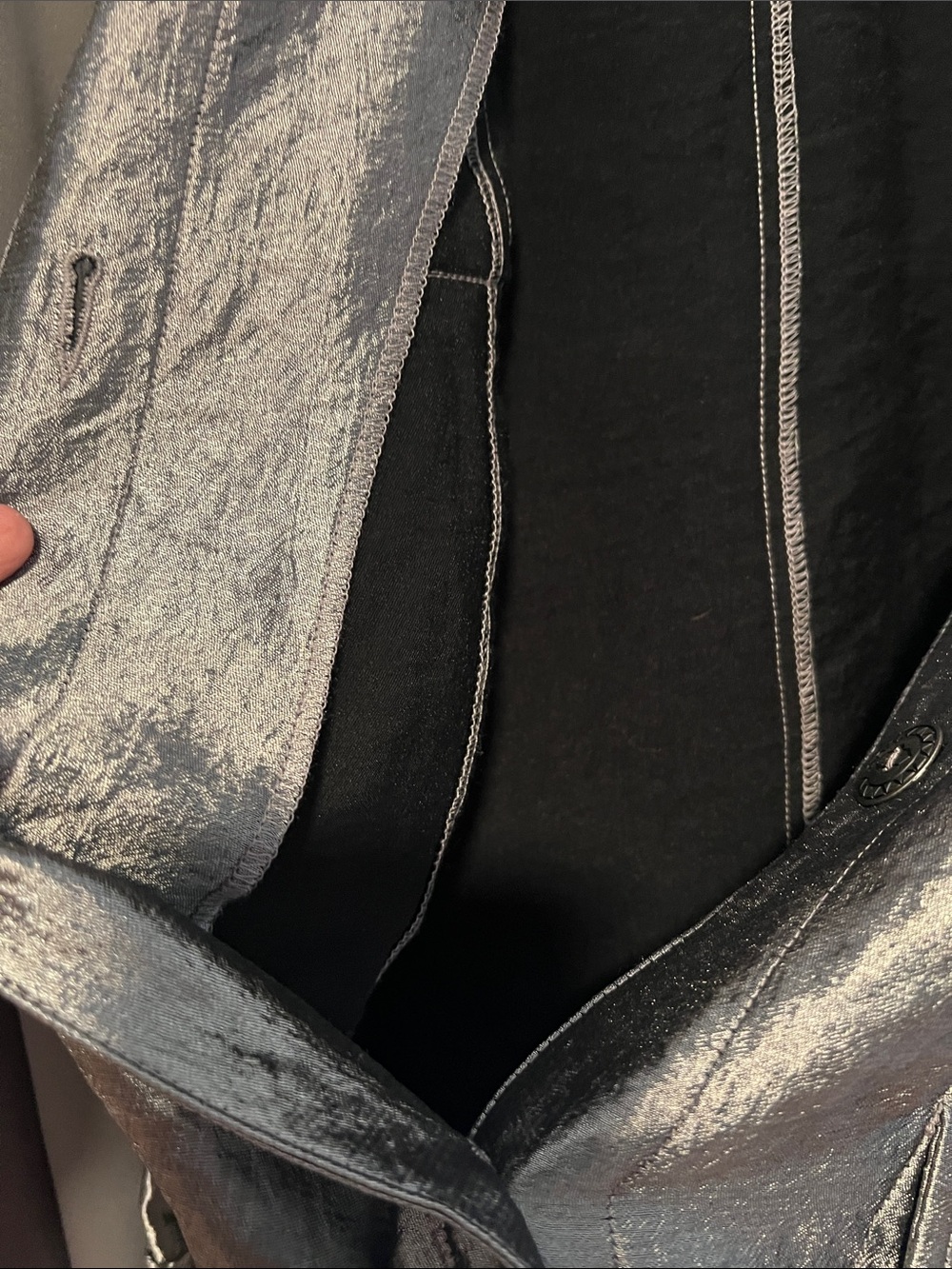 Ruby Rd. Metallic Silver Drawstring Utility Jacket - Picture 7 of 7